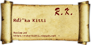 Róka Kitti névjegykártya